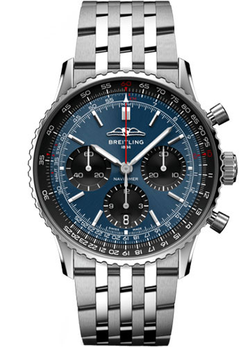 Breitling Navitimer Stainless Steel 41 MM - Stainless Steel Bracelet - Blue Dial - AB0139241C1A1