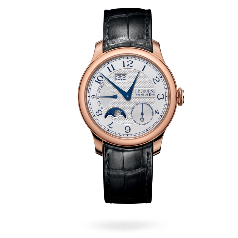 F.P. Journe Classique Automatique Lune Rose Gold 40 MM - Black Leather Strap - Silver Dial - Automatique Lune