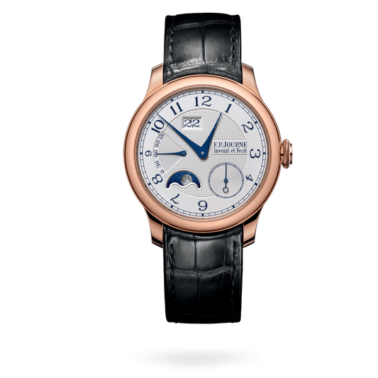 F.P. Journe Classique Automatique Lune Rose Gold 40 MM - Black Leather Strap - Silver Dial - Automatique Lune