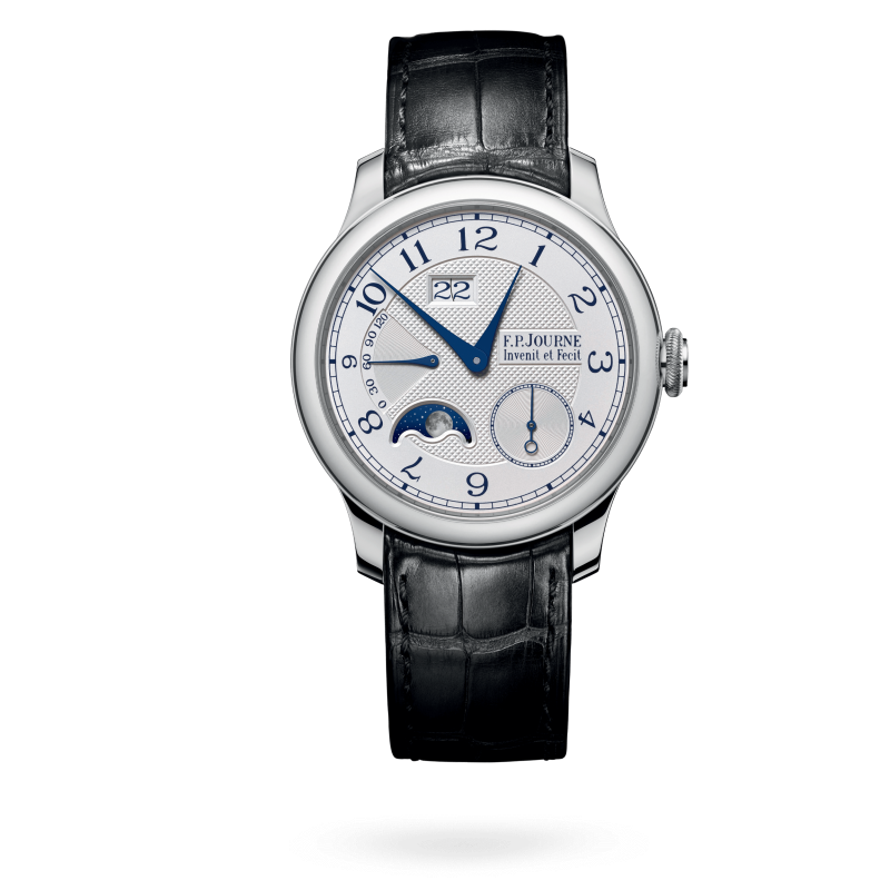 F.P. Journe Classique Automatique Lune Platinum 40 MM - Black Leather Strap - Silver Dial - Automatique Lune