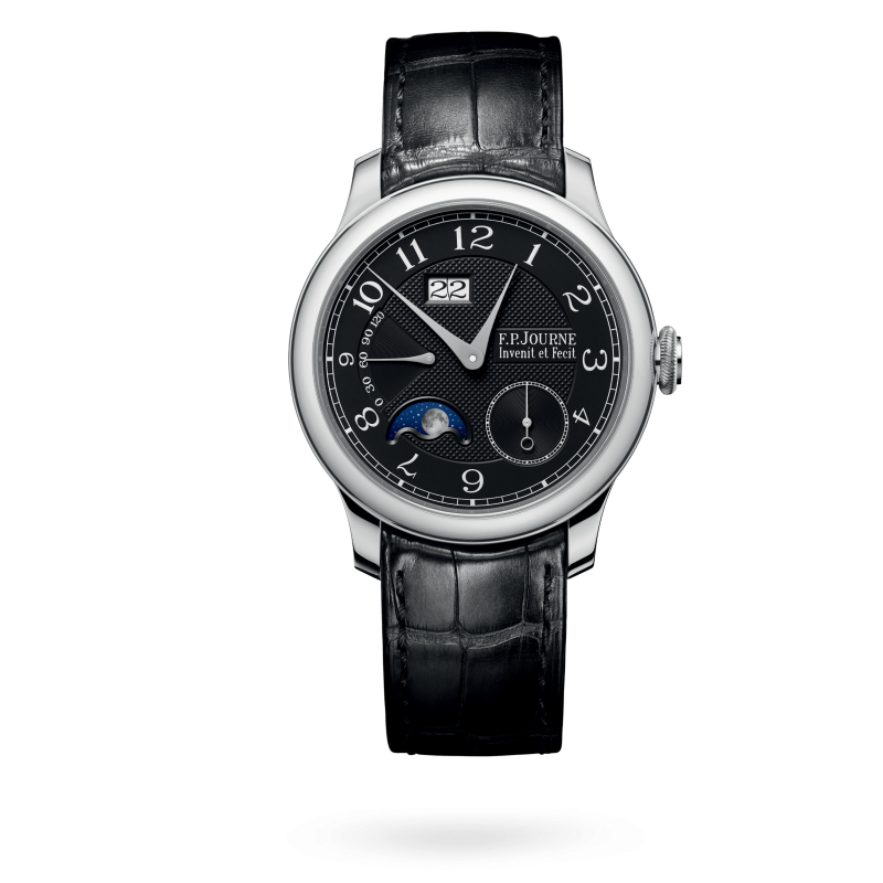 F.P. Journe Automatique Lune Black Label Platinum 40 MM - Black Leather Strap - Black Dial - Automatique Lune Black Label