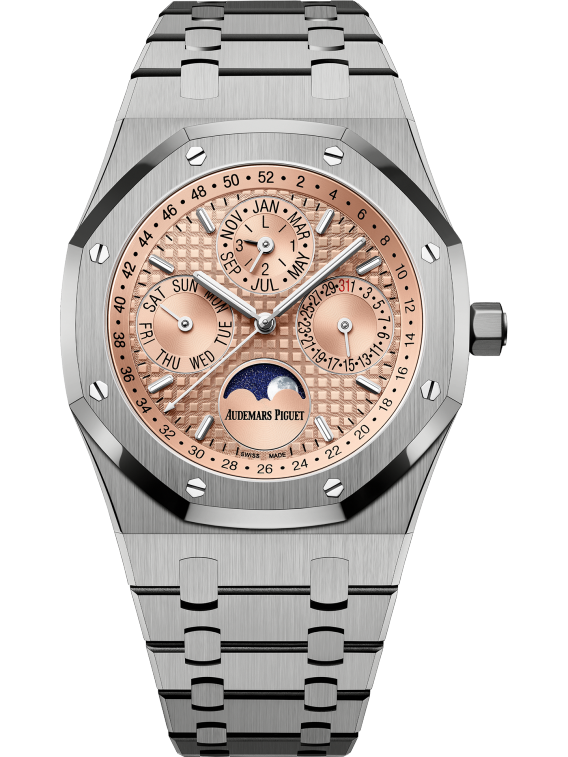 Audemars Piguet Royal Oak Titanium Case Perpetual Calendar 41 MM - Titanium Bracelet - Salmon Dial - 26615TI.OO.1220TI.01