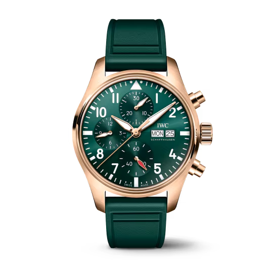 IWC Pilot's Watch Chronograph - Yellow Gold - 41 MM - Green Dial - IW388110