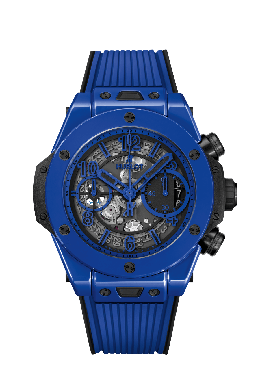 Hublot Big Bang Unico Blue Magic 42 MM - Black and Blue Rubber Strap - Matte black and Blue Skeleton Dial - 441.ES.5119.RX