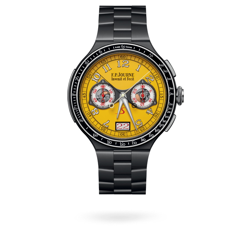 F.P. Journe Linesport Chronographe Rattrapante Titanium 44 MM - Titanium Bracelet - Yellow Dial - Chronographe Rattrapante