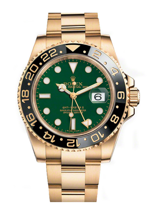 Rolex Yellow Gold GMT-Master II  Watch - 40 MM - Oyster Bracelet - Green Dial - 116718LN