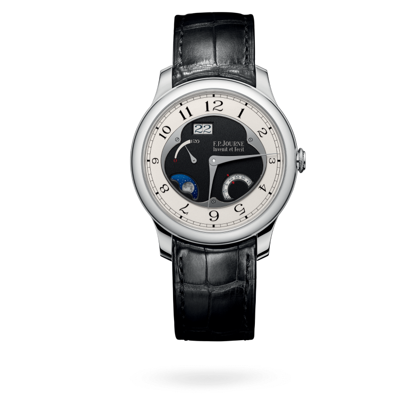F.P. Journe Divine Black Label Platinum 40 MM - Black Leather Strap - Black and White Dial - Divine Black Label