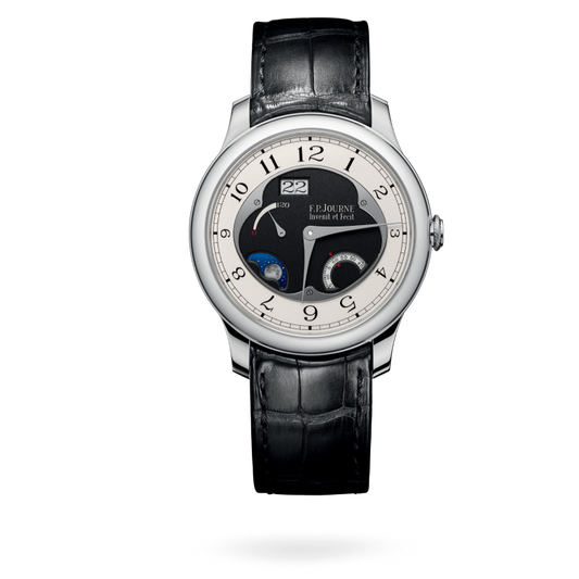 F.P. Journe Divine Black Label Platinum 40 MM - Black Leather Strap - Black and White Dial - Divine Black Label
