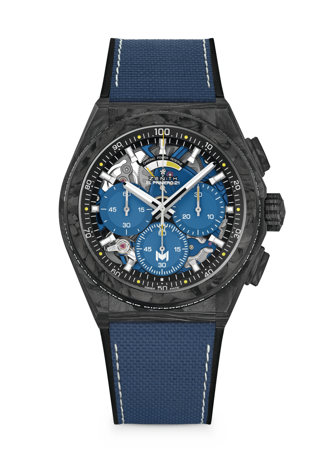 Zenith DEFY 21 Patrick Mouratoglou - 44 MM - Carbon Fiber - Openworked Blue Dial - 10.9000.9004/M99.R939