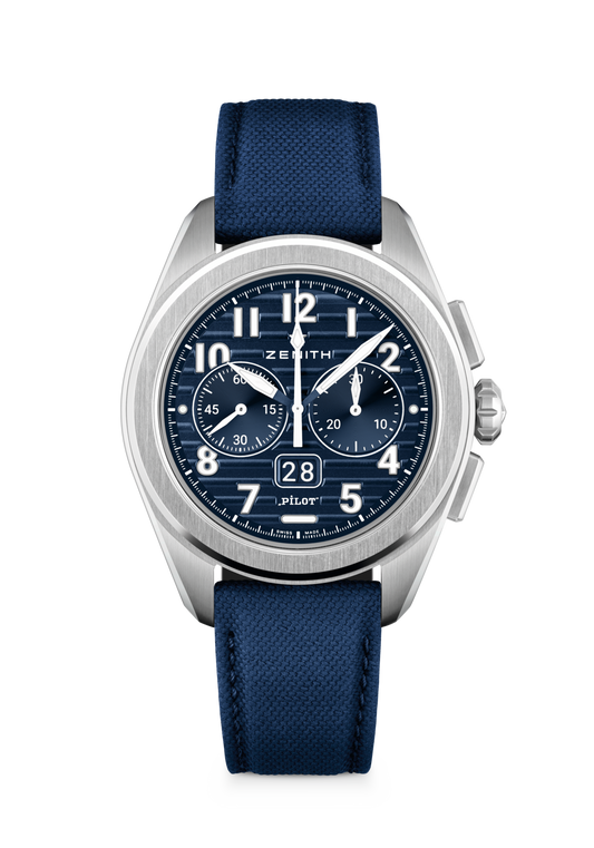 Zenith PILOT Chronographe Flyback Big - 42.5 MM - Stainless Steel - Blue Arabic Dial - 03.4000.3652/51.I003