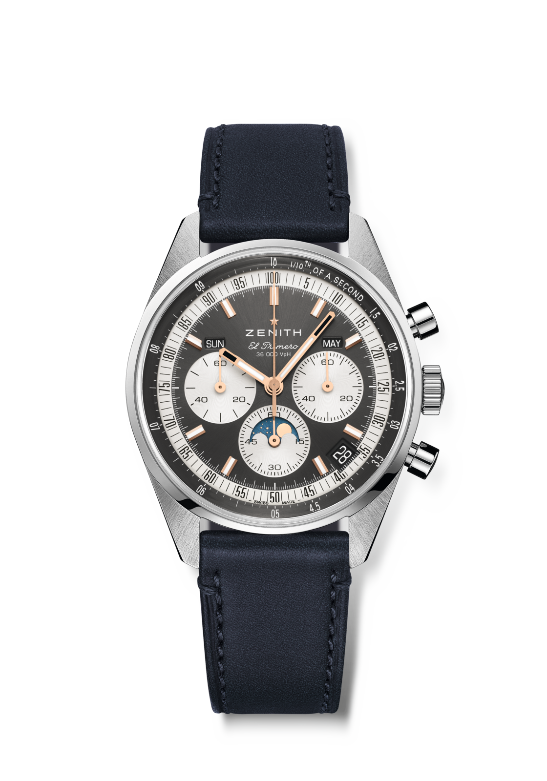 Zenith CHRONOMASTER Original - 38 MM -  Stainless Steel - Grey Dial - 03.3400.3610/39.C910