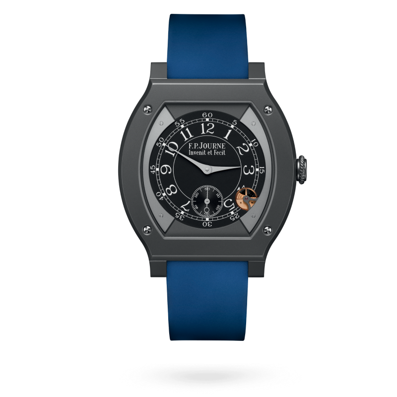 F.P. Journe Élégante Titalyt® 48 x 40 MM - Blue Rubber Strap - Black Dial - Élégante Titalyt®