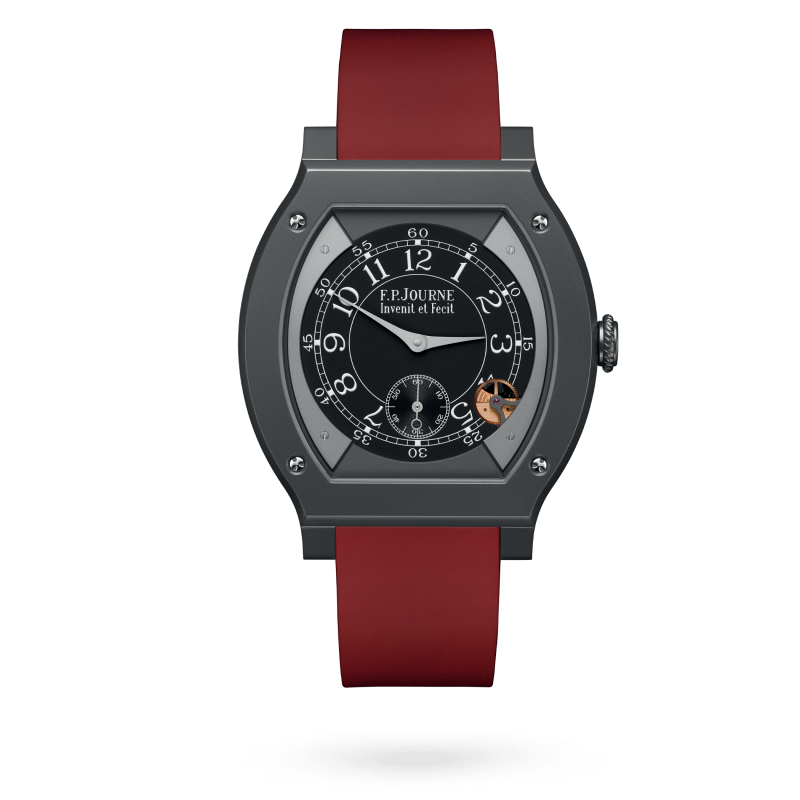 F.P. Journe Élégante Titalyt® 48 x 40 MM - Red Rubber Strap - Black Dial - Élégante Titalyt®