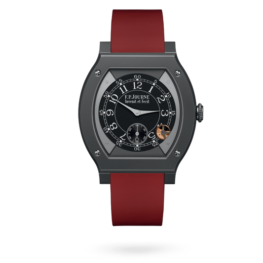 F.P. Journe Élégante Titalyt® 48 x 40 MM - Red Rubber Strap - Black Dial - Élégante Titalyt®