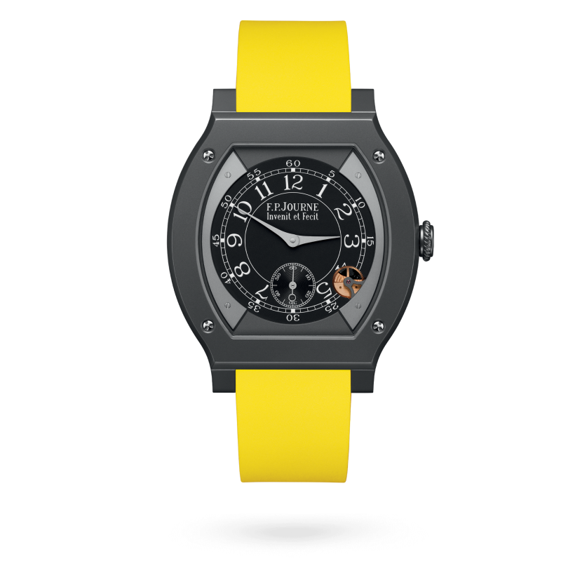 F.P. Journe Élégante Titalyt® 48 x 40 MM - Yellow Rubber Strap - Black Dial - Élégante Titalyt®