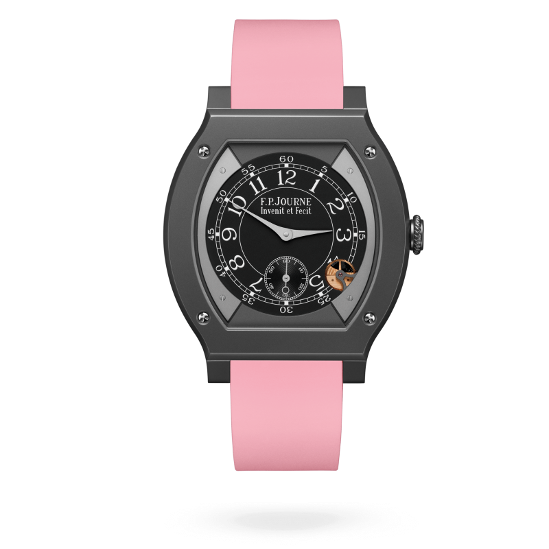 F.P. Journe Élégante Titalyt® 48 x 40 MM - Pink Rubber Strap - Black Dial - Élégante Titalyt®