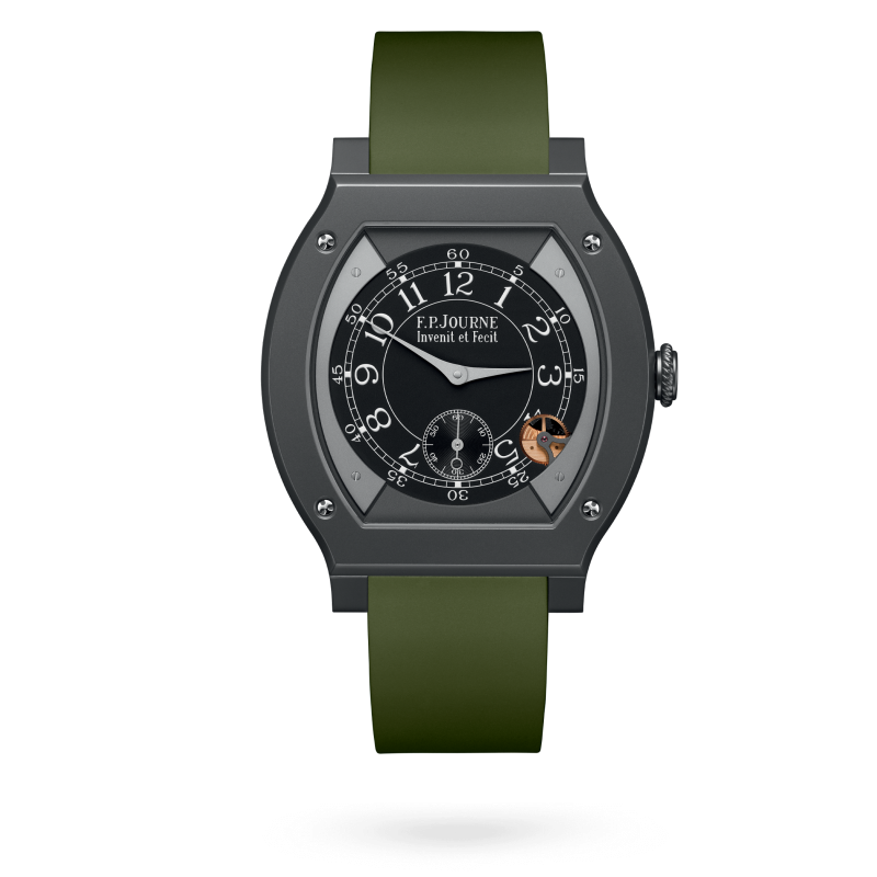 F.P. Journe Élégante Titalyt® 48 x 40 MM - Green Rubber Strap - Black Dial - Élégante Titalyt®