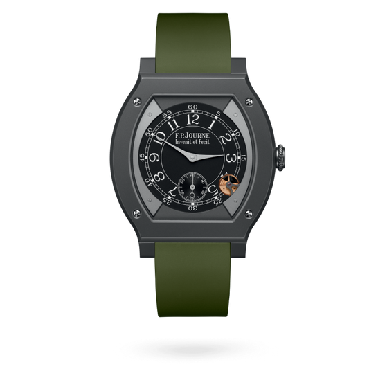 F.P. Journe Élégante Titalyt® 48 x 40 MM - Green Rubber Strap - Black Dial - Élégante Titalyt®