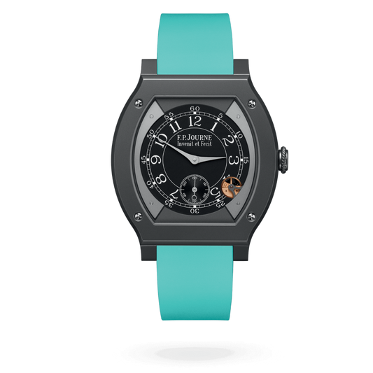 F.P. Journe Élégante Titalyt® 48 x 40 MM - Turquoise Rubber Strap - Black Dial - Élégante Titalyt®