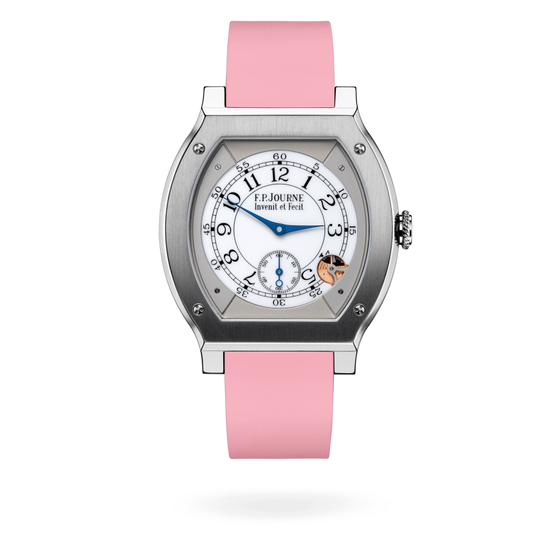 F.P. Journe Elégante Titanium 48 x 40 MM - Pink Rubber Strap - White Dial - Élégante Titanium