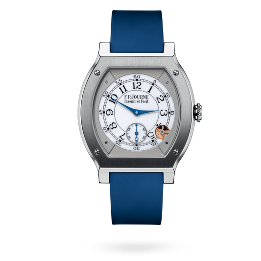 F.P. Journe Elégante Titanium 48 x 40 MM - Blue Rubber Strap - White Dial - Élégante Titanium