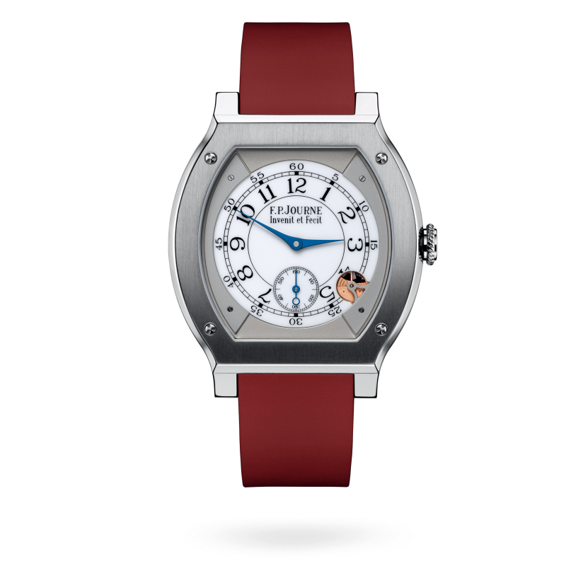 F.P. Journe Elégante Titanium 48 x 40 MM - Red Rubber Strap - White Dial - Élégante Titanium