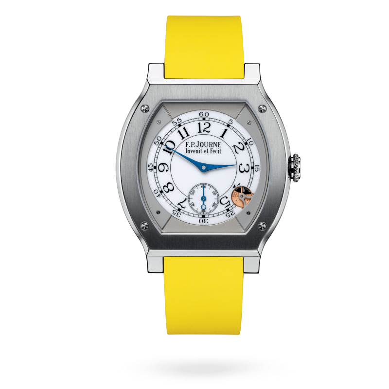 F.P. Journe Elégante Titanium 48 x 40 MM - Yellow Rubber Strap - White Dial - Élégante Titanium
