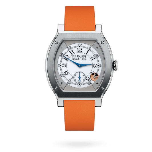 F.P. Journe Elégante Titanium 48 x 40 MM - Orange Rubber Strap - White Dial - Élégante Titanium