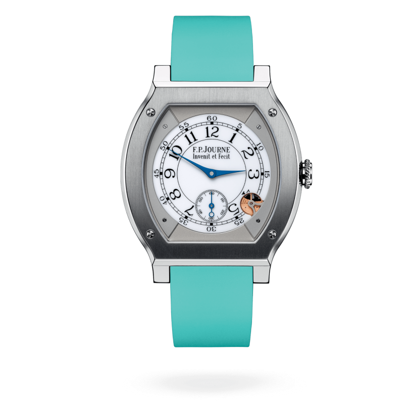 F.P. Journe Elégante Titanium 48 x 40 MM - Turquoise Rubber Strap - White Dial - Élégante Titanium