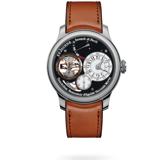 F.P. Journe  Tourbillon Souverain Black Label  Platinum 40 MM - Brown Leather Strap - Black Dial -   Tourbillon Souverain Black Label