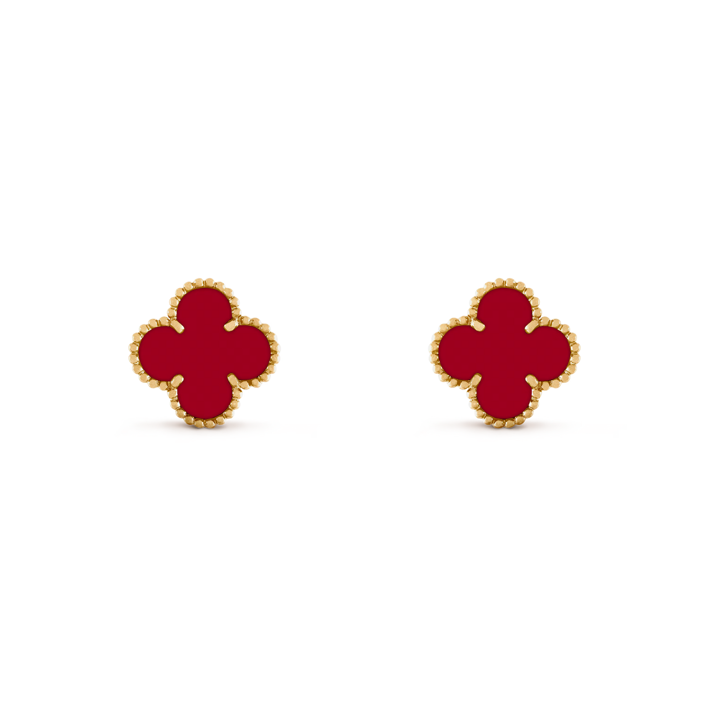 Van Cleef & Arpels Vintage Alhambra Earrings - 18k Yellow Gold - Carnelian - VCARD40400