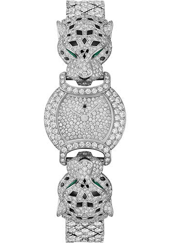 Cartier Panthére De Cartier White Gold Diamond (Small Model) 22 MM - White Gold Diamond Bracelet - White Gold Diamond Bezel - Diamond Dial - HPI01443