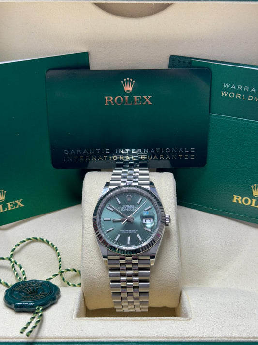 126234 36mm Datejust Green Stick Brand New 2024 Complete Set $11,999