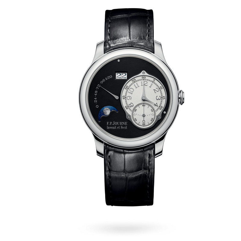 F.P. Journe Lune Black Label Platinum 40 MM - Black Leather Strap - Black Dial - Lune Black Label