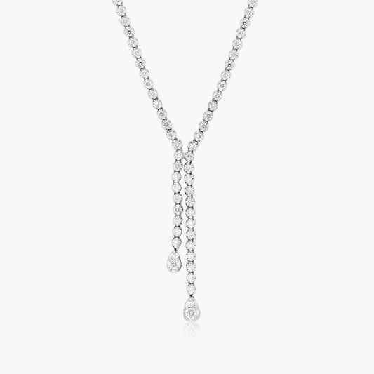 Diamond Lariat Necklace - 14k White Gold - 2 6/8 Ct. Tw. - N-0054WG14 DL