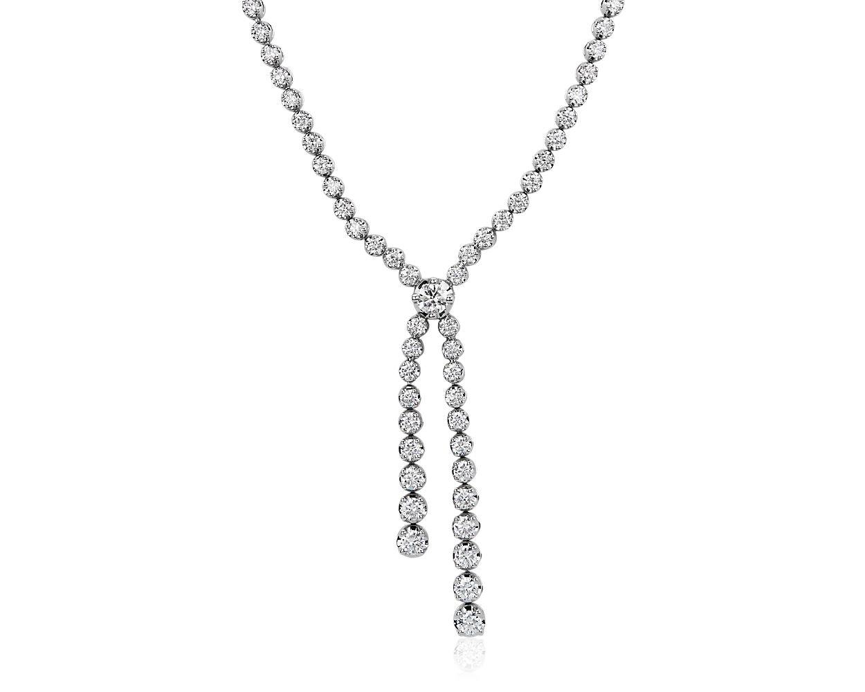 Diamond Lariat Necklace - 14k White Gold - 2 5/8 Ct. Tw. - N-0053WG14 DL