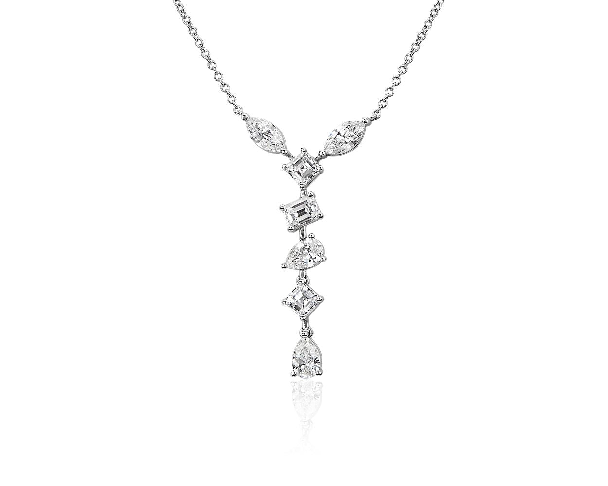 Mixed Fancy Shape Diamond Necklace - 18k White Gold - 1 1/4 Ct. Tw. - N-0017WG18FSD