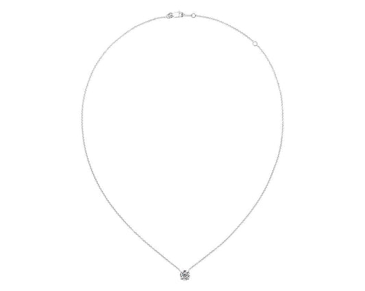 Lab Grown Floating Solitaire Diamond Pendant Necklace - 14k White Gold - 1 Ct. Tw. - N-0004WG14D