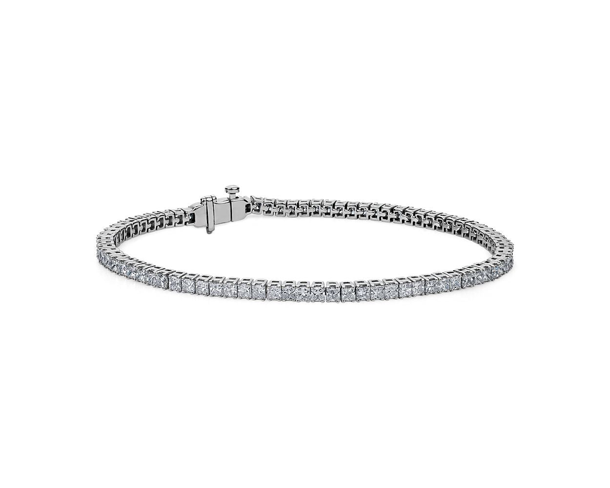 Lab Grown Diamond Princess-Cut Tennis Bracelet - 14k White Gold - 5 Ct. Tw. - B-0070WG14 DPCT