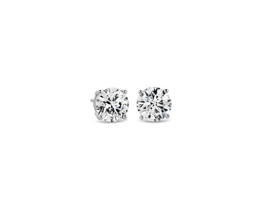 Lab Grown Diamond Stud Earrings -  14k White Gold - 6 Ct. Tw. - E-0030WG14DS