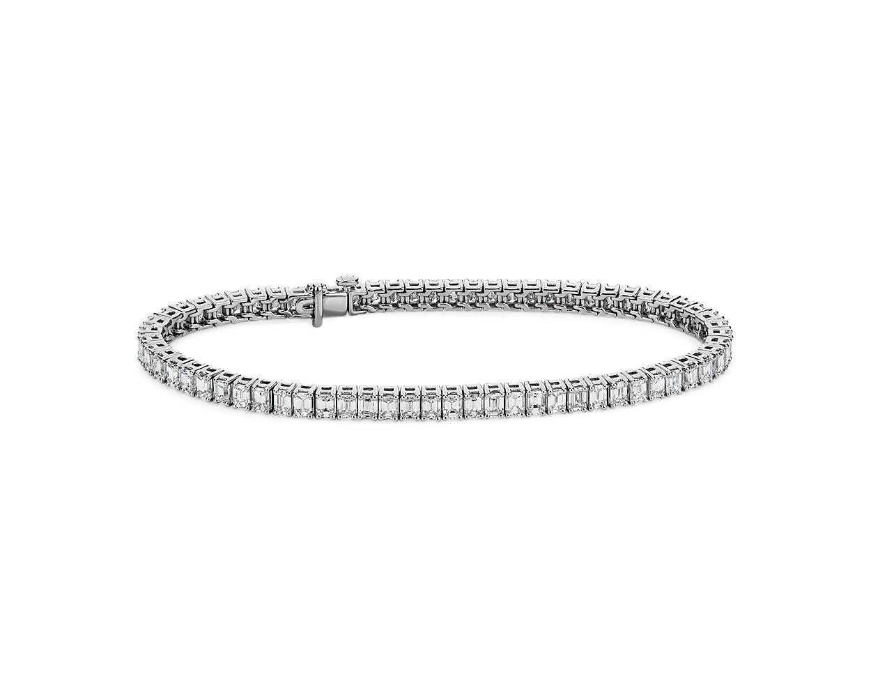 Emerald Diamond Tennis Bracelet - 14k White Gold - 8 Ct. Tw. - B-0067WG14 EDT