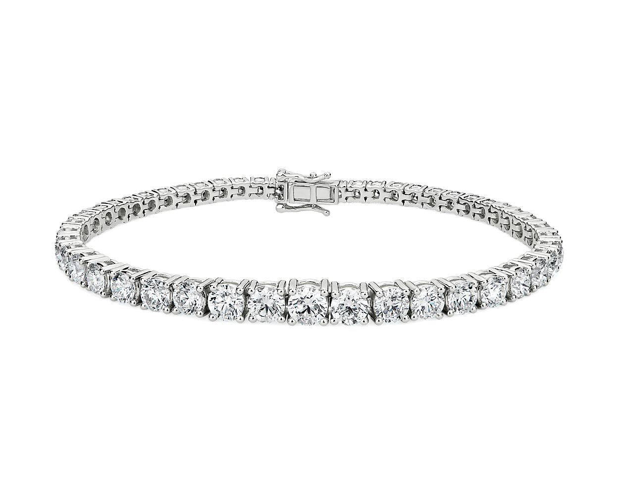Graduated Diamond Tennis Bracelet - 14k White Gold - 10 Ct. Tw. - B-0036WG14GDT