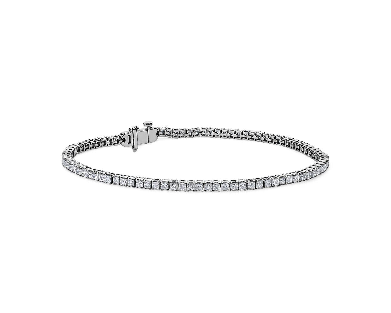 Lab Grown Diamond Princess-Cut Tennis Bracelet - 14k White Gold - 3 Ct. Tw. - B-0071WG14 DPCT