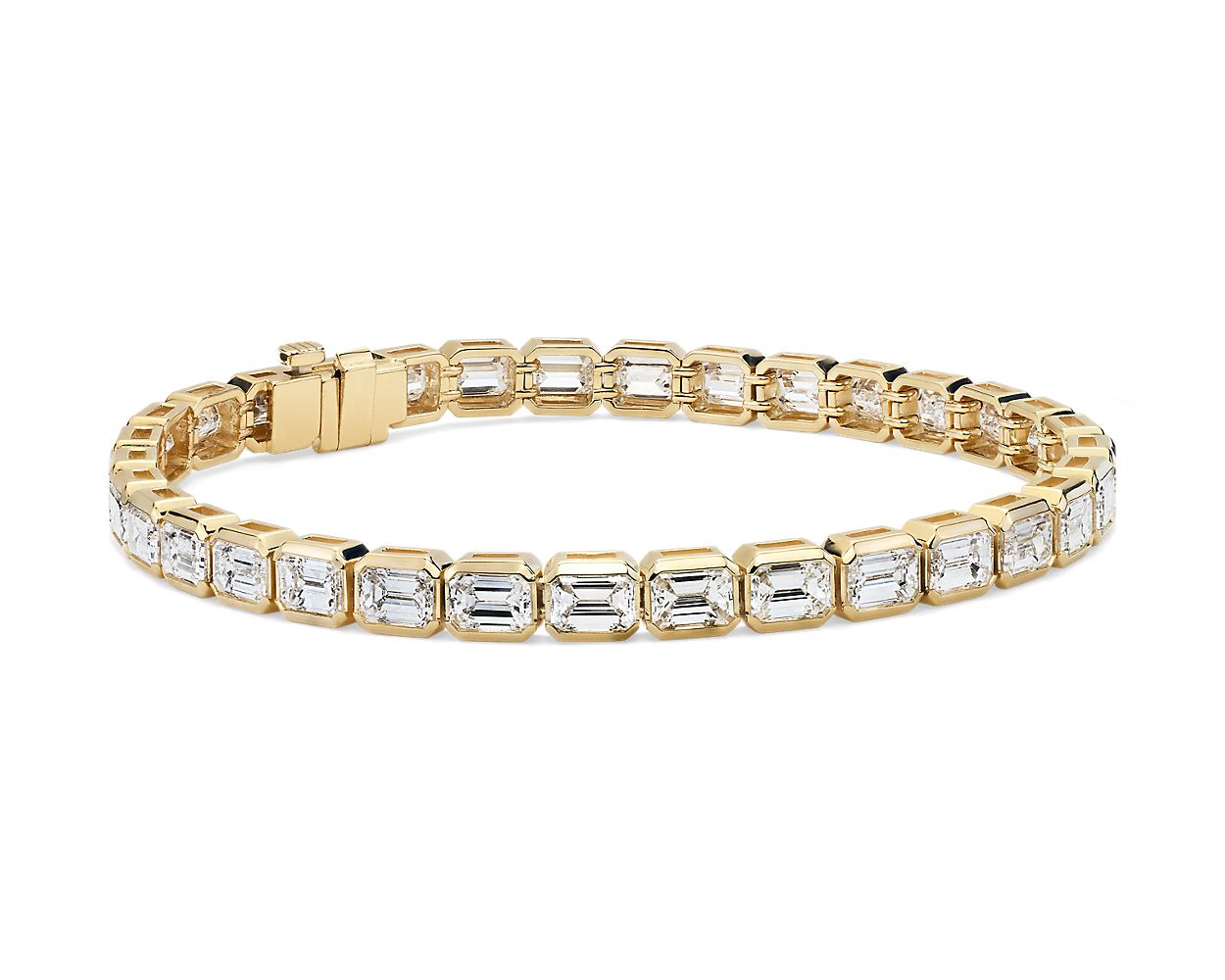 Emerald-Cut Diamond Eternity Bracelet - 18k Yellow Gold - 9 7/8 Ct. Tw. - B-0044YG18 ECDE