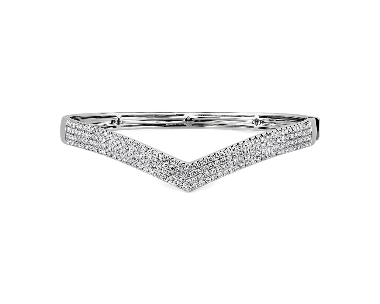 Diamond Chevron Bangle - 14k White Gold - 2 1/2 Ct. Tw. - B-0038WG14 DCB