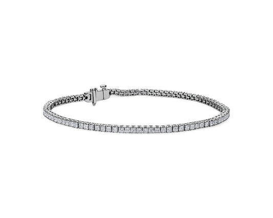 Lab Grown Diamond Princess-Cut Tennis Bracelet - 14k White Gold - 3 Ct. Tw. - B-0071WG14 DPCT