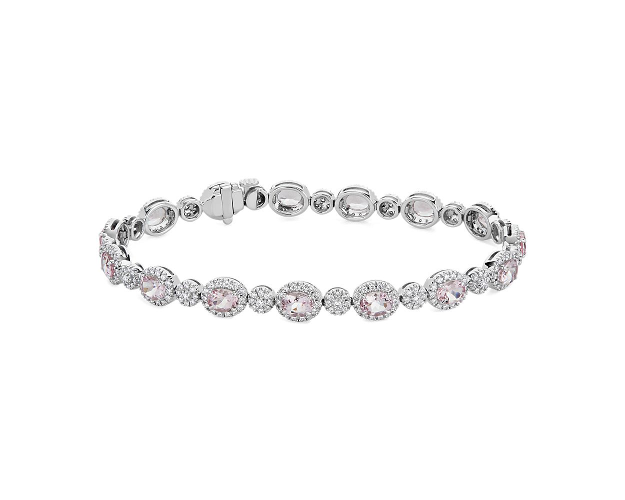 Morganite And Diamond Bracelet - 18k White Gold - 1.43 Ct. Tw. - B-0063WG18 MD