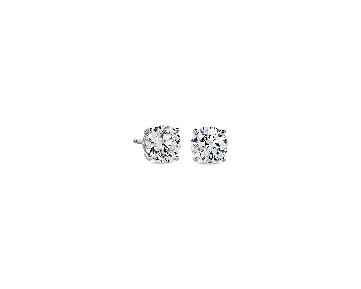 Lab Grown Diamond Stud Earrings -  14k White Gold - 1 Ct. Tw. - E-0031WG14DS