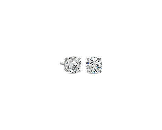 Lab Grown Diamond Stud Earrings -  14k White Gold - 1 Ct. Tw. - E-0031WG14DS