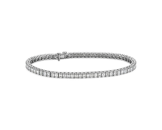 Emerald Diamond Tennis Bracelet - 14k White Gold - 8 Ct. Tw. - B-0067WG14 EDT